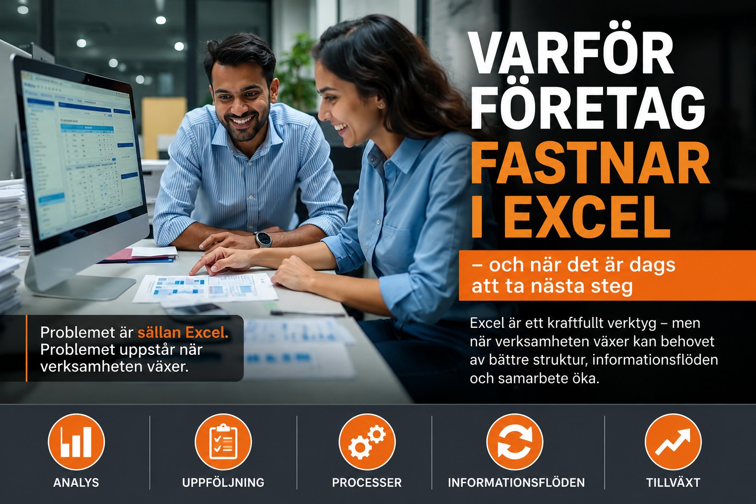 Jämförelse mellan Excel och affärssystem för uppföljning och rapportering i tillverkande företag.