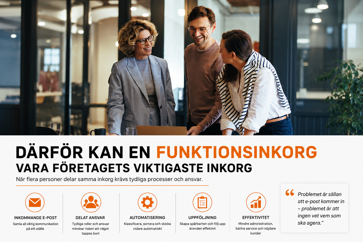 Funktionsbrevlåda i Microsoft 365 och Outlook – guide för företag om gemensam inkorg, automation och säker e-posthantering.