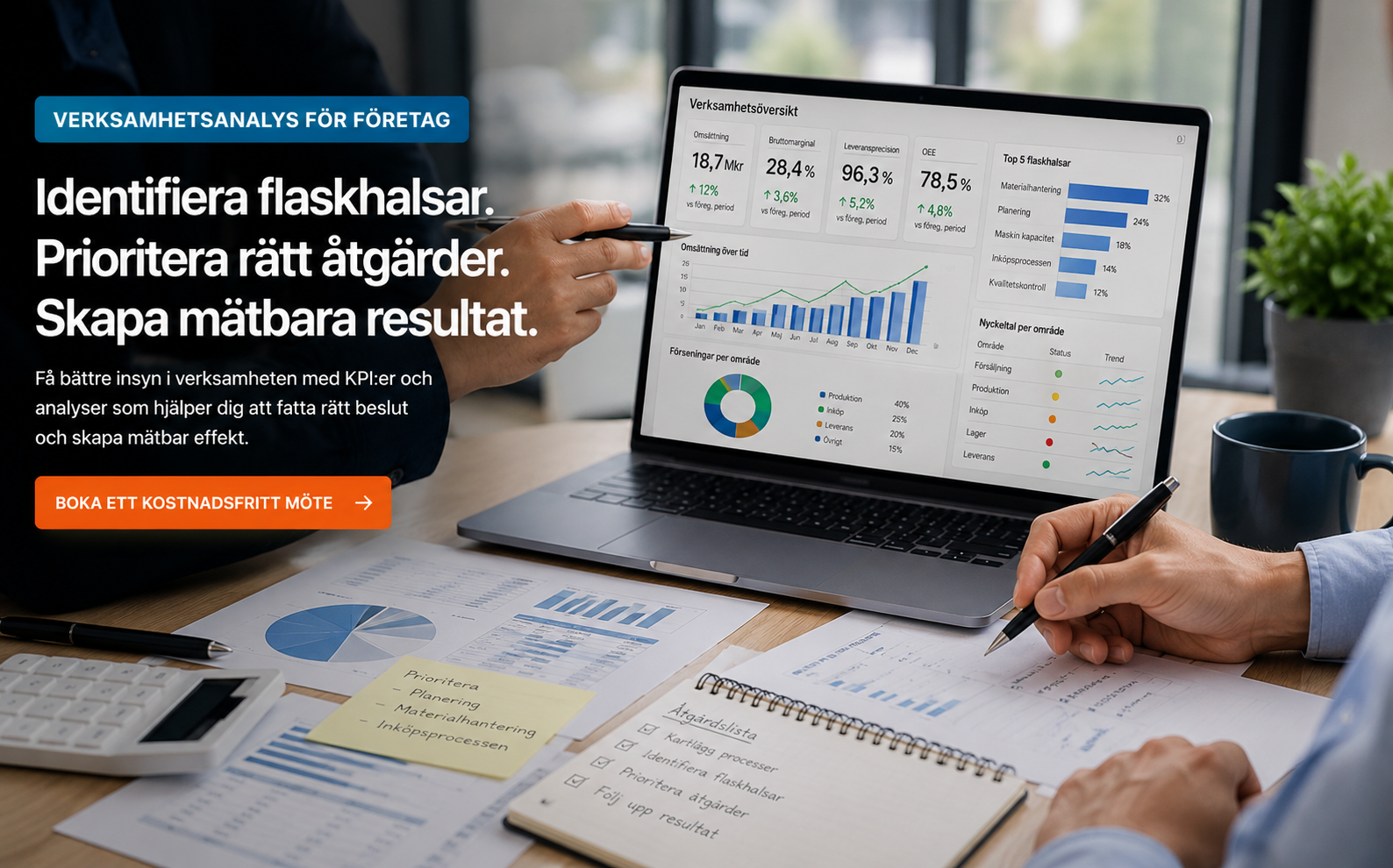 Verksamhetsanalys för företag – identifiera flaskhalsar, analysera KPI:er och prioritera förbättringsåtgärder